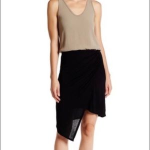 Michael Stars asymmetrical draped wrap skirt Small